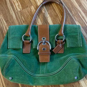 COACH authentic SoHo Green Suede BagF10921